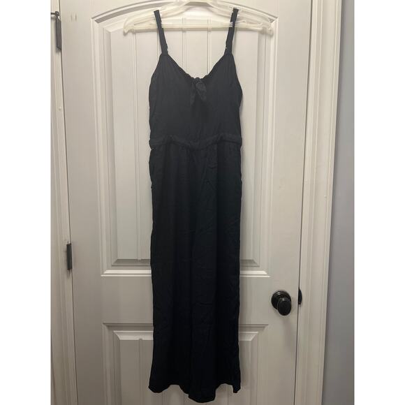 Hollister Women’s Sleeveless Adjustable Strap V-Neck Wide Leg Jumpsuit Sz M Blue - Picture 1 of 5